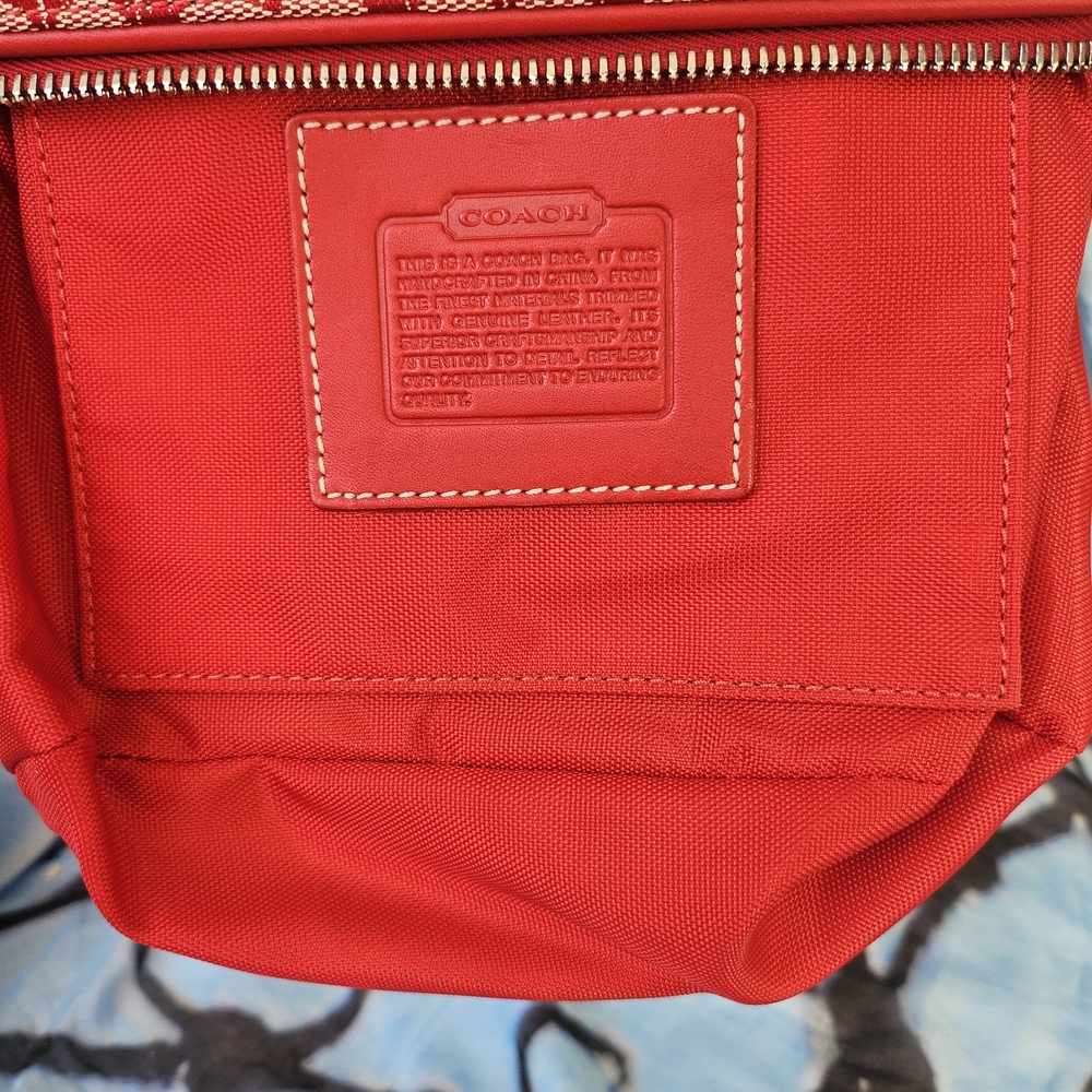 EUC Coach Red&Cream Signature Mini Satchel - Picture 9 of 15